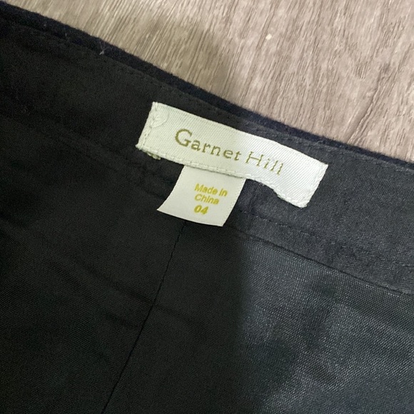 Garnet Hill Classic Flat Front beaded Lined Pencil Skirt Career Black Women's 04 - Picture 3 of 5